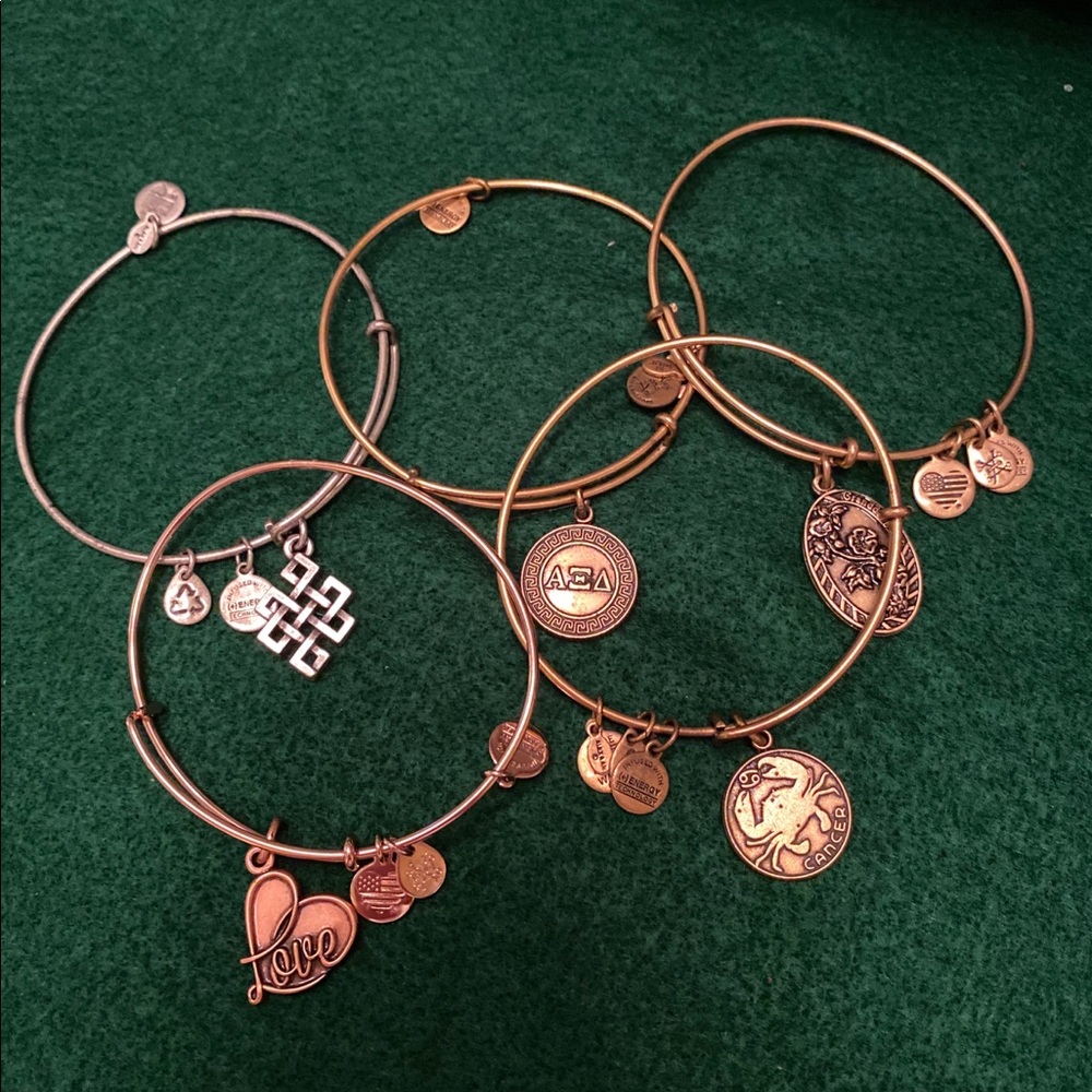 Various Alex and Ani bracelets